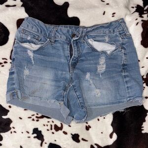 SO Light Blue Distressed Jean Shorts